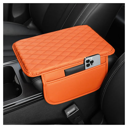 Stacool Upgraded Car Center Console Cover,Microfiber Leather Car Armrest Cover Cushion with 2 Storage Bags,Universal Car Armrest Storage Box (Black)