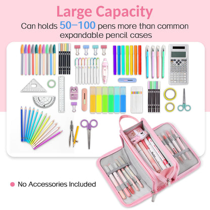 Sooez Large Pencil Case, Pencil Pouch, Pencil Bag, Pencil Box, Pink & Plaid