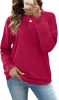 RUMIA Women's Crew Neck Sweatshirt Long Sleeve Tops for Women Fall Clothes
