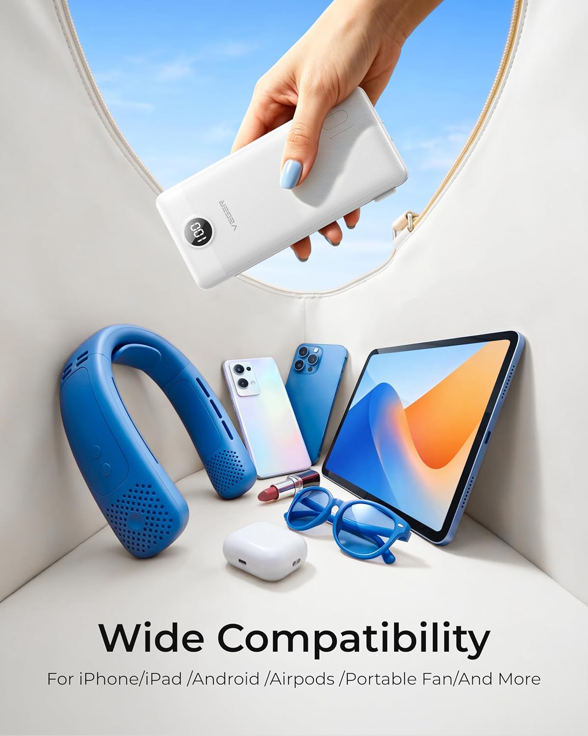 VEGER Portable Charger for iPhone, Power Bank Built in Cables and Wall Plug