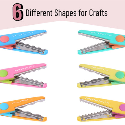 Mr. Pen- Craft Scissors Decorative Edge, 6 Pack, Bright Zig Zag Scissors