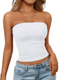 Trendy Queen Women's Strapless Bandeau Crop Top
