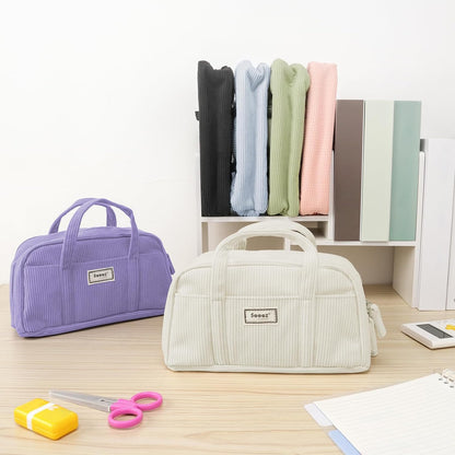 Sooez Large Pencil Case Pouch, Extra Big Pencil Bag with 5 Compartments