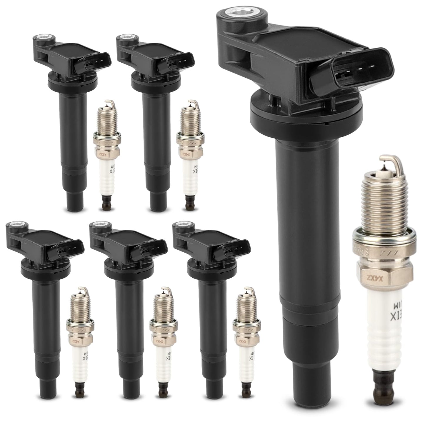 UF667 Ignition Coil & ILZFR6D11 Double Iridium Spark Plug for BMW 2.5-6.0L
