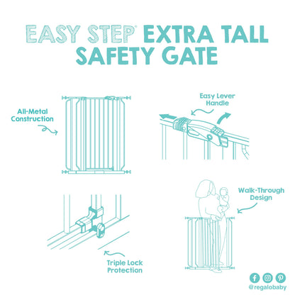 Regalo Safety 29"-38.5" Easy Step Baby Gate, Bottom of Stairs & Doorways