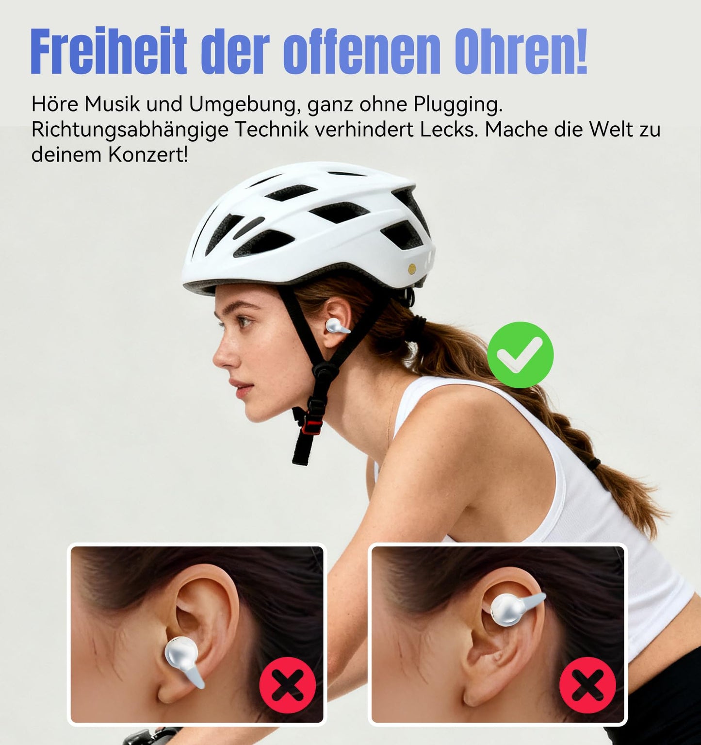 King Lucky Clip-On Earbuds Gen 3, Open-Ear Wireless Bluetooth 6.0 Headphones with Mic, Secure Fit for Small Ears & Glasses Wearers, 50H Playtime, ENC, IPX5 Waterproof Sport Ear Buds (Purple)