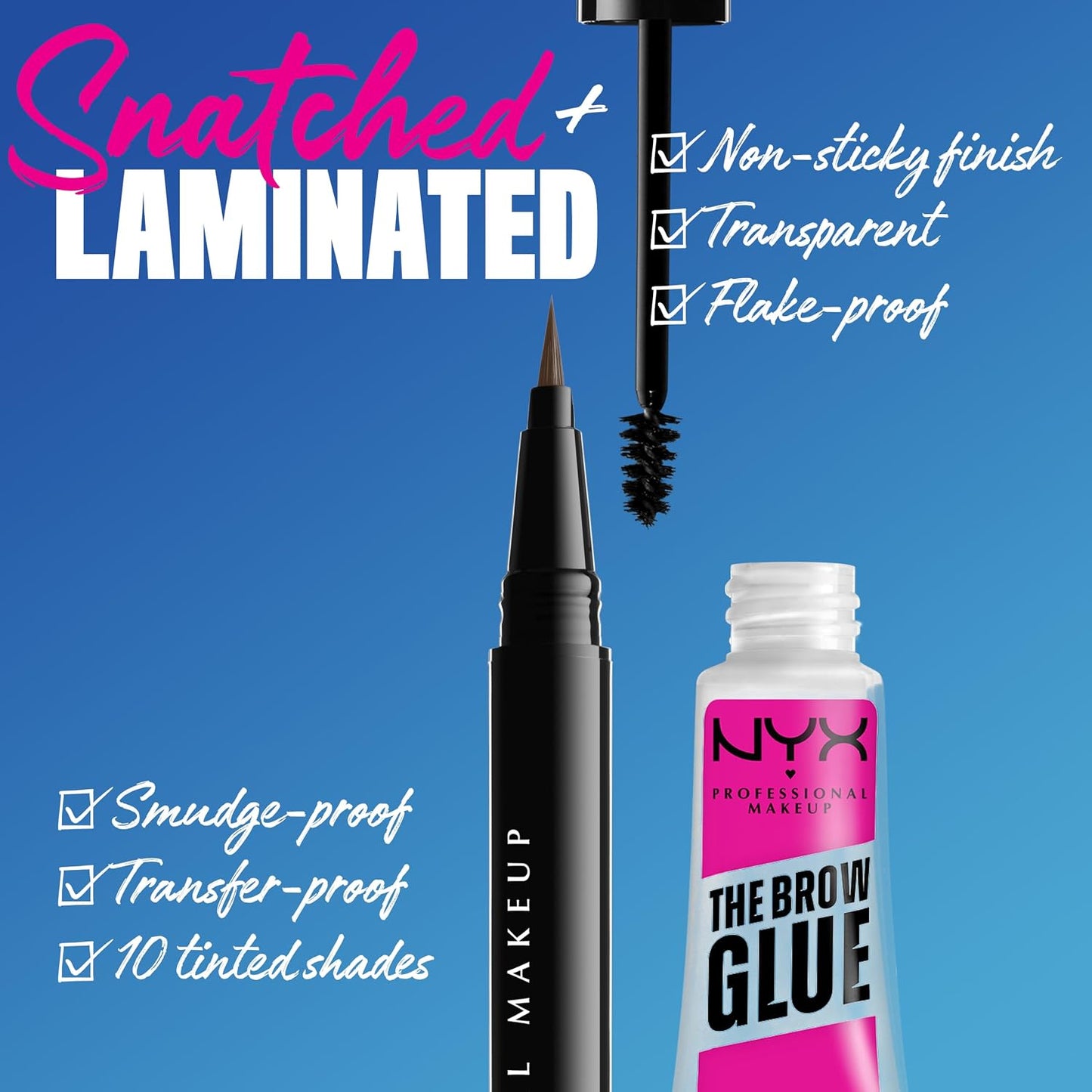 NYX PROFESSIONAL MAKEUP The Brow Glue, Extreme Hold Tinted Eyebrow Gel - Dark Brown