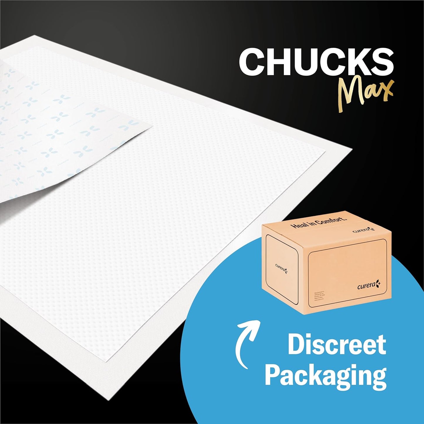 Chucks® MAX Hospital Bed Pads Disposable Adult 36 x 36 Breathable Incontinence Pads - XXX-Large Pee Pads for Adults - Heavy Duty 10X Absorbency Underpads - 400 Lbs. Patient Repositioning [20 Count]