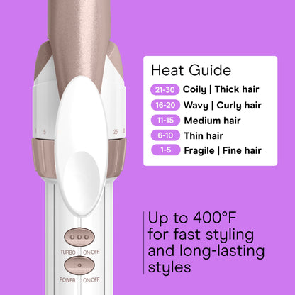 Conair Curling Iron, Double Ceramic, 1" Barrel, White/Rose Gold