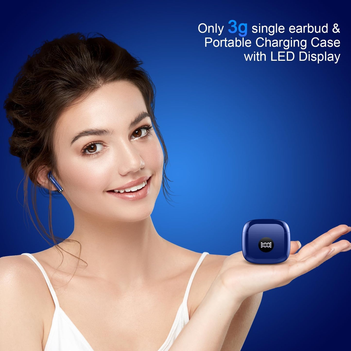 Wireless Earbuds, Bluetooth 5.4 Ear Buds, LED Power Display, 6D Bass Stereo