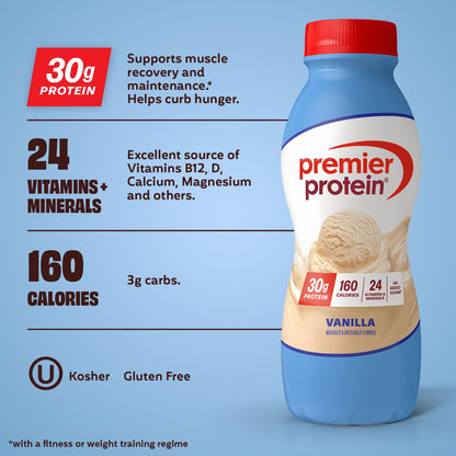 Premier Protein 30g High Protein Shake, Chocolate, 12 Pack
