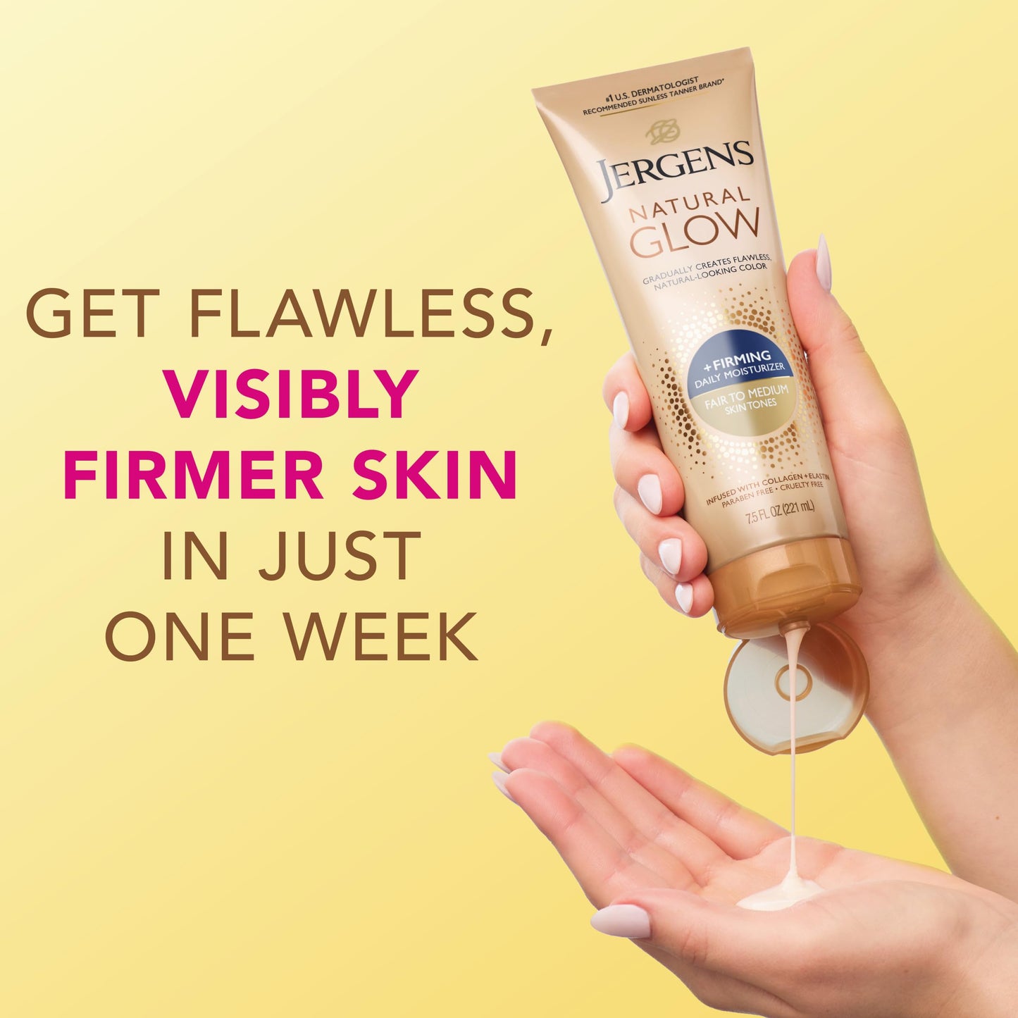 Jergens Natural Glow + Firming Daily Moisturizer Medium to Tan Skin Tones 7.5oz