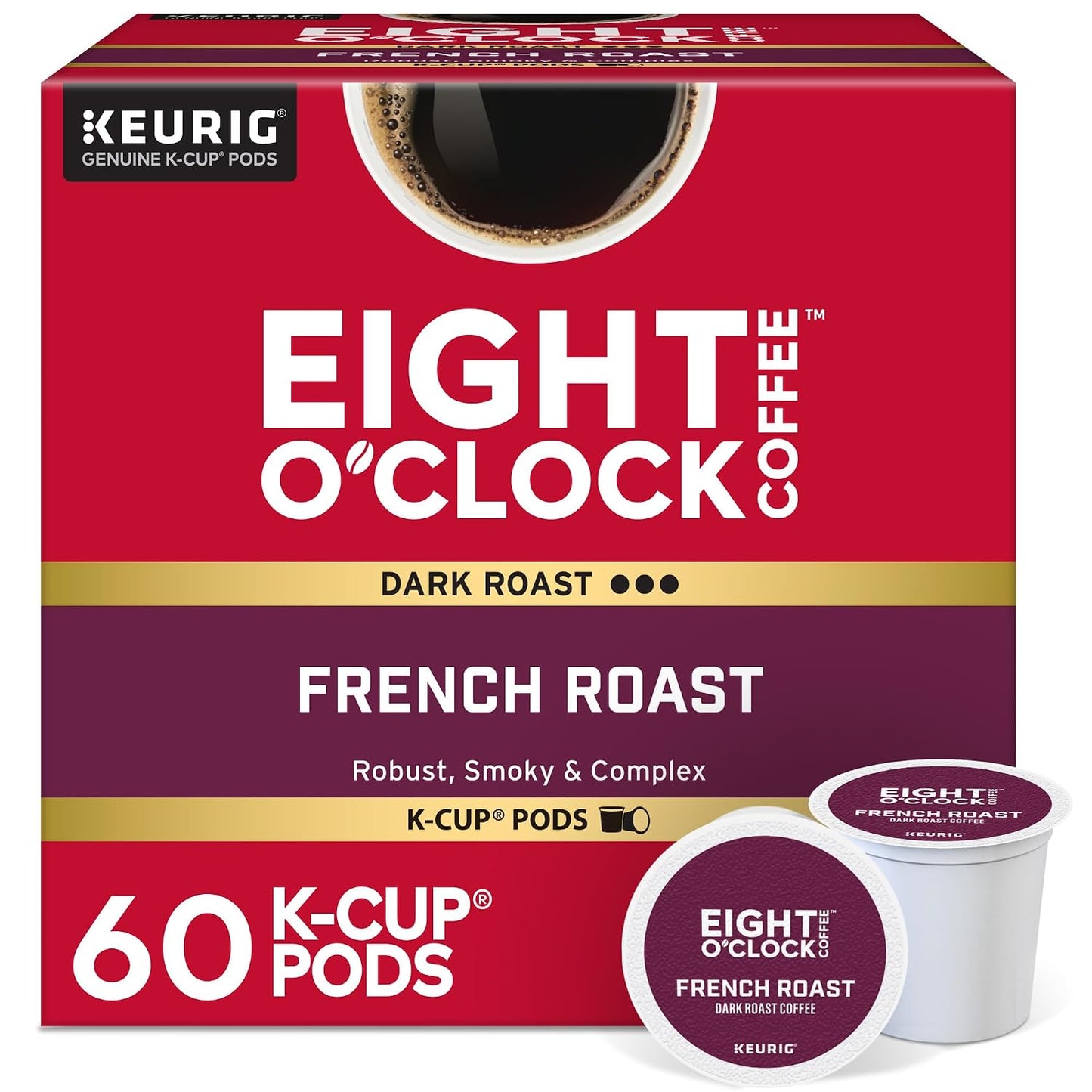 Eight O'Clock Coffee Hazelnut, Single-Serve Keurig K-Cup Pods, Flavored Medium Roast Coffee Pods, 96 Count