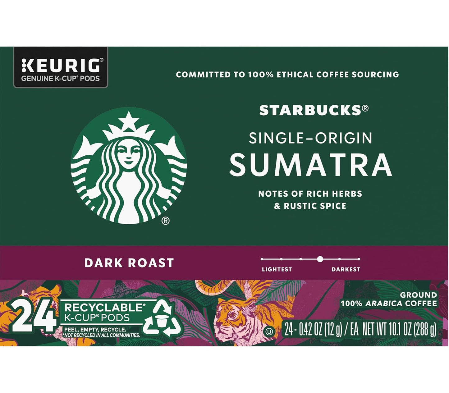 Starbucks K-Cup Coffee Pods, Dark Roast Hot or Iced Coffee, French Roast, 96 Keurig Pods