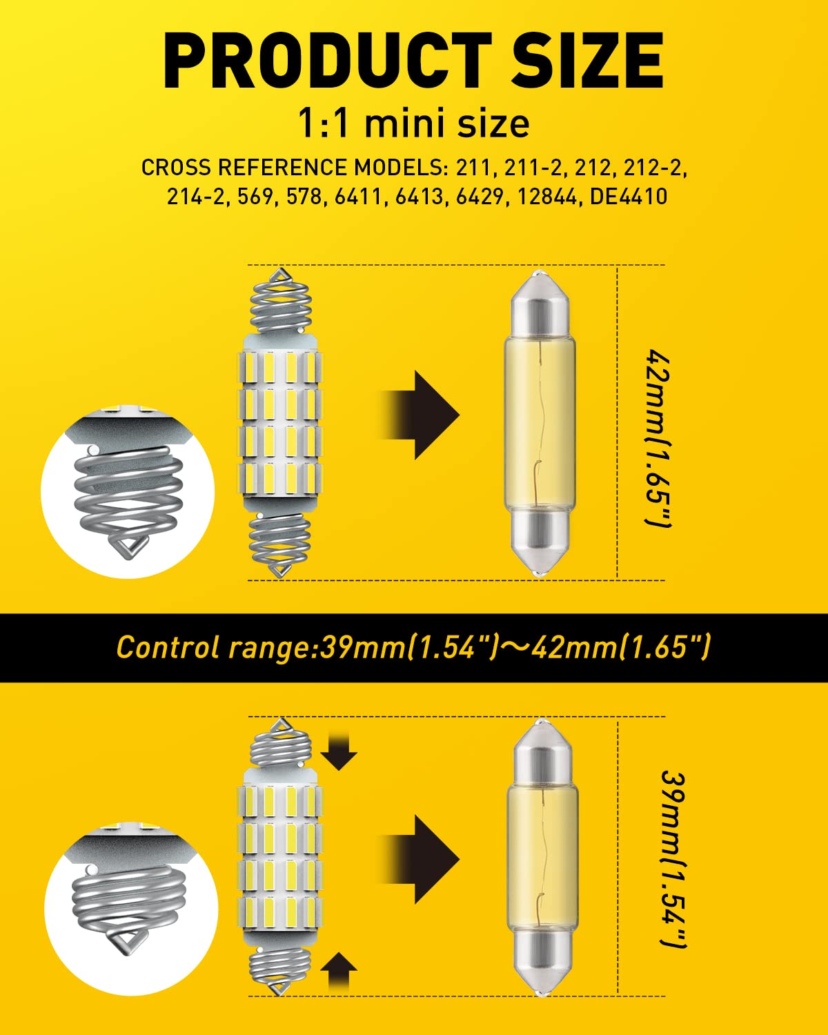 AUXITO 194 LED Bulbs for License Plate Light 168 175 2825 W5W T10 24-SMD 3014 Chipsets 6000K White for Car Dome Door Map Dash Courtesy Cargo License Plate Lights, Pack of 2