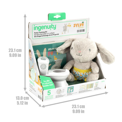 Ingenuity My Size Potty Pro 2-in-1 Potty Training Toilet, Floor Potty with Removable Potty Seat for Standard Toilets, Realistic Flushing Sound, for Toddlers Ages 18+ Months, Up to 50 lb
