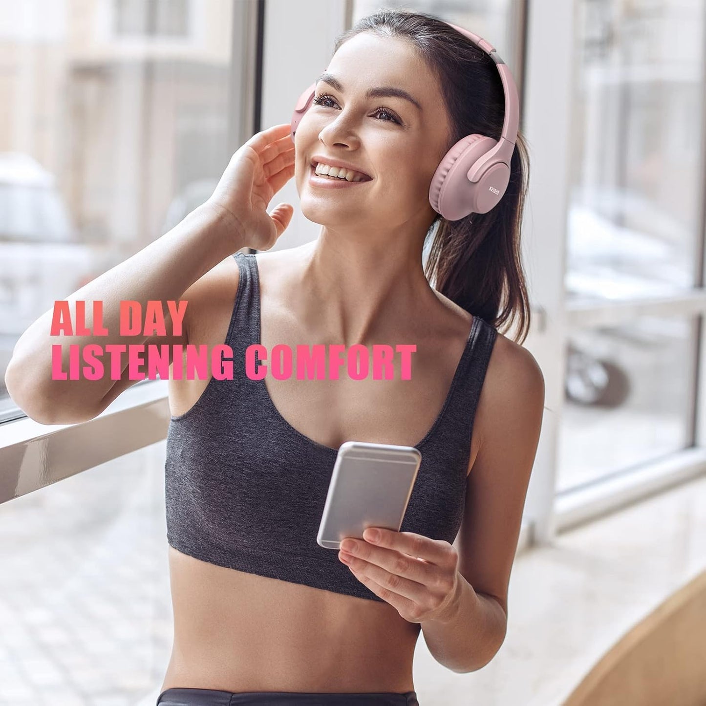 KVIDIO Bluetooth Headphones Wireless Over Ear Headsets 65H Playtime