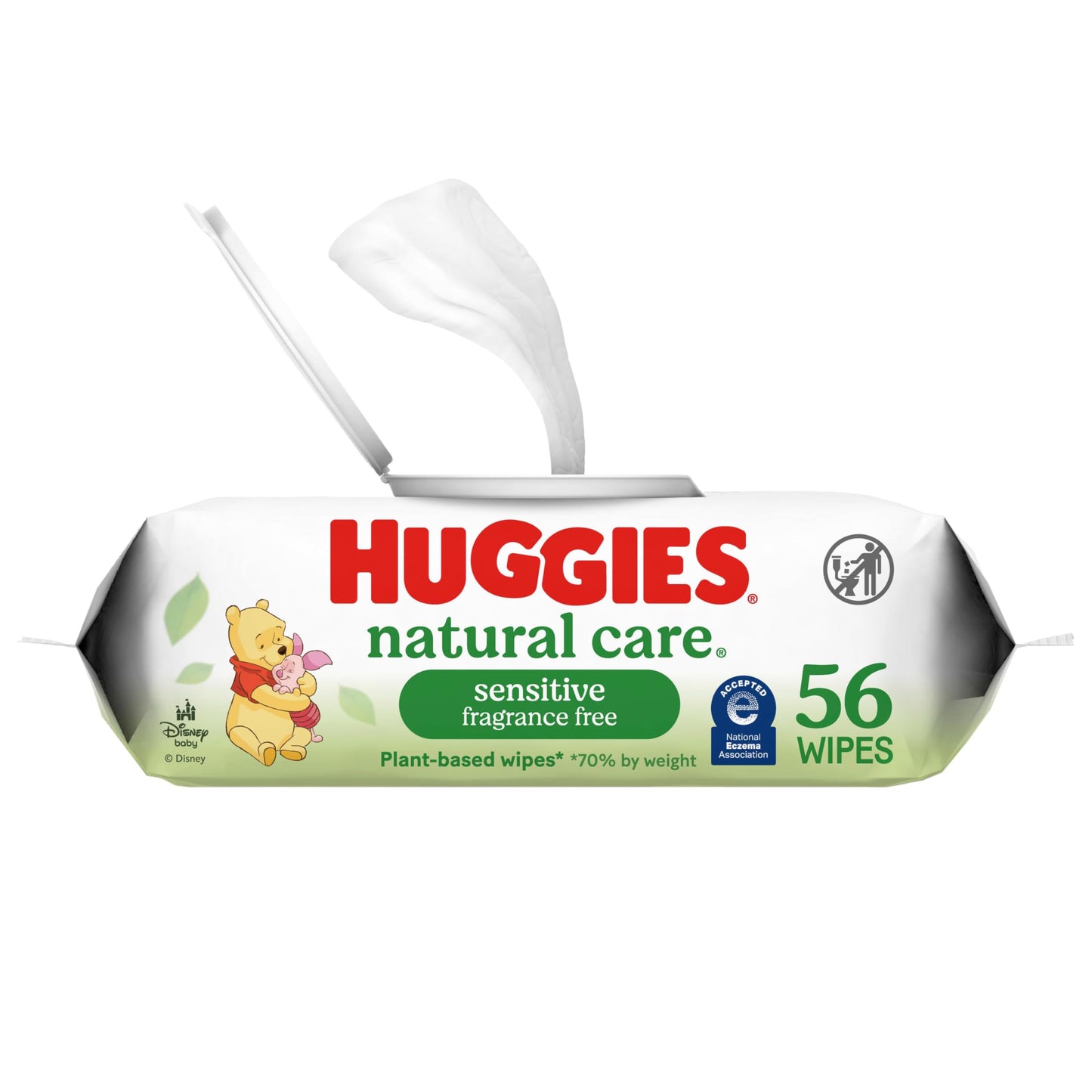Huggies Natural Care Sensitive Baby Wipes, Unscented, Hypoallergenic, 99% Purified Water, 12 Flip-Top Packs (768 Wipes Total), Packaging May Vary