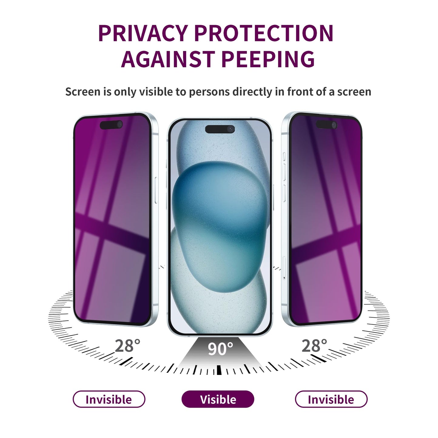 2 Pack Privacy Screen Protector for iPhone 17 Pro Max Tempered Glass 6.9'' Private Saver Anti-Spy Eye Protection Anti-Scratch Full Coverage No Bubble