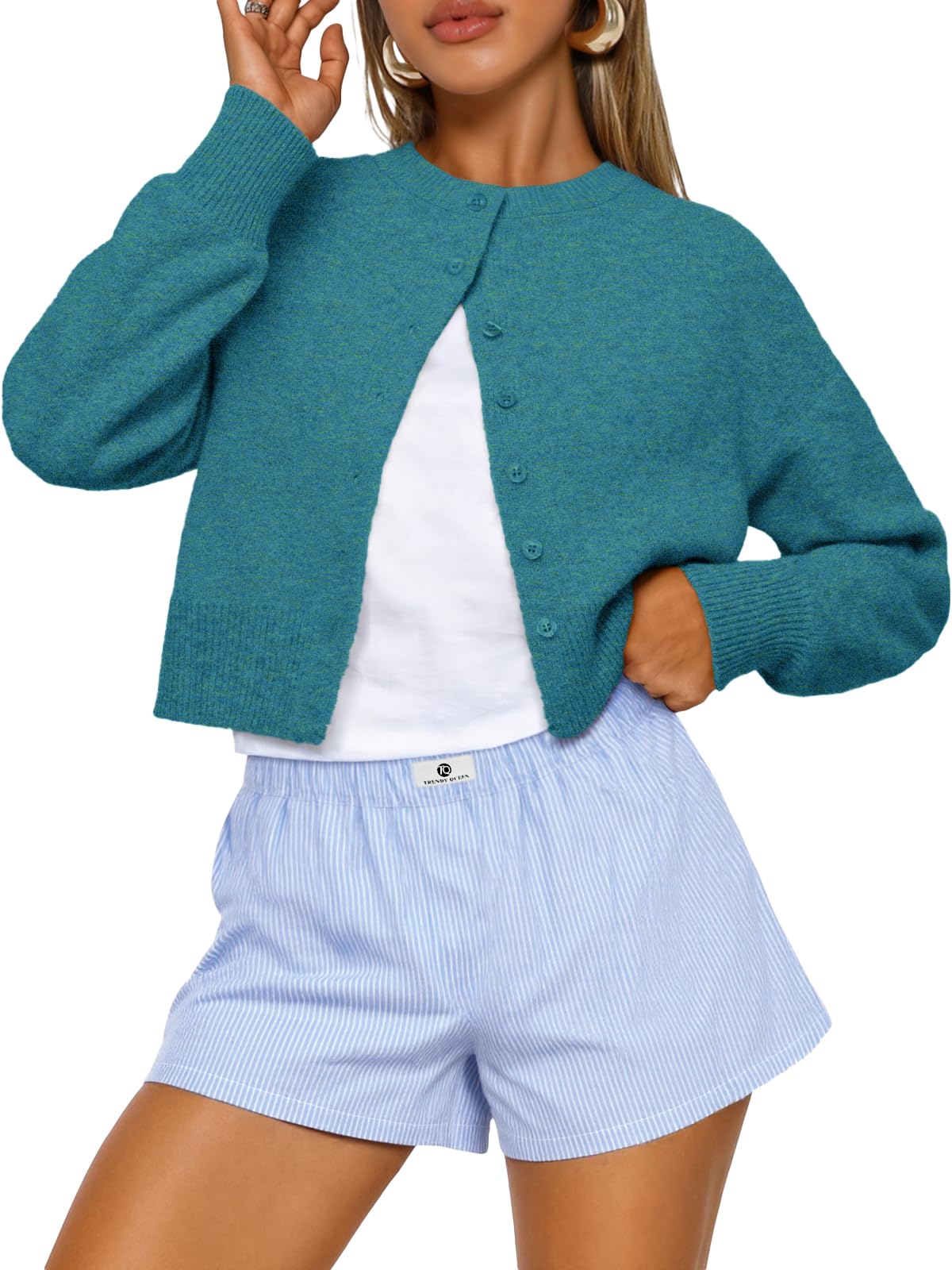 Trendy Queen Cropped Cardigan Sweaters for Women Fall Fashion Clothes 2026