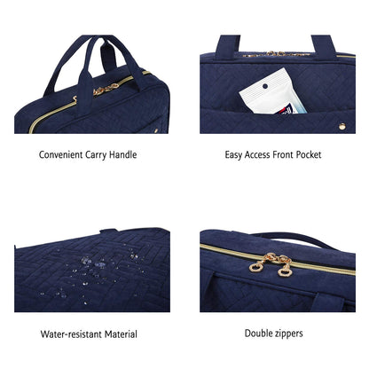 BAGSMART Large Toiletry Bag Travel Bag with Hanging Hook, Water-resistant Makeup Cosmetic Bag Travel Organizer for Accessories, Shampoo, Full Sized Container, Toiletries