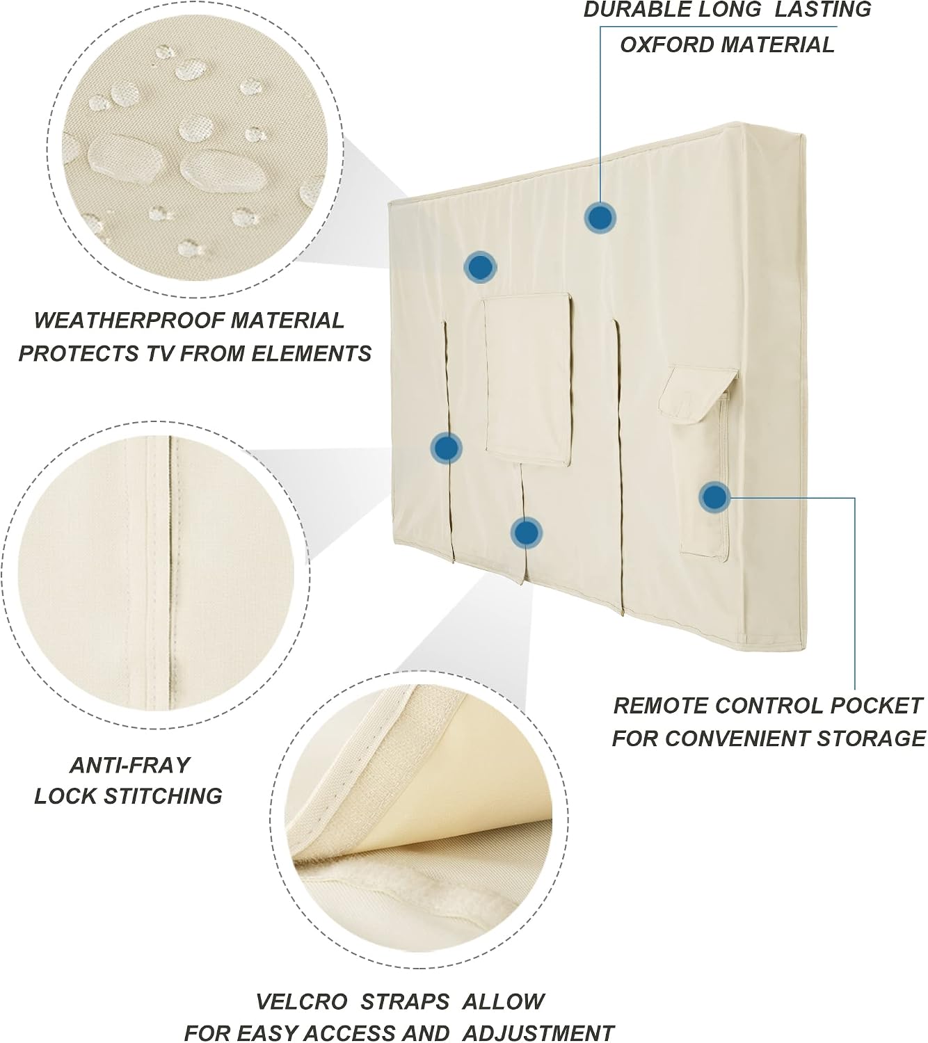 iBirdie Outdoor TV Cover 55 to 58 inch Weatherproof and Waterproof