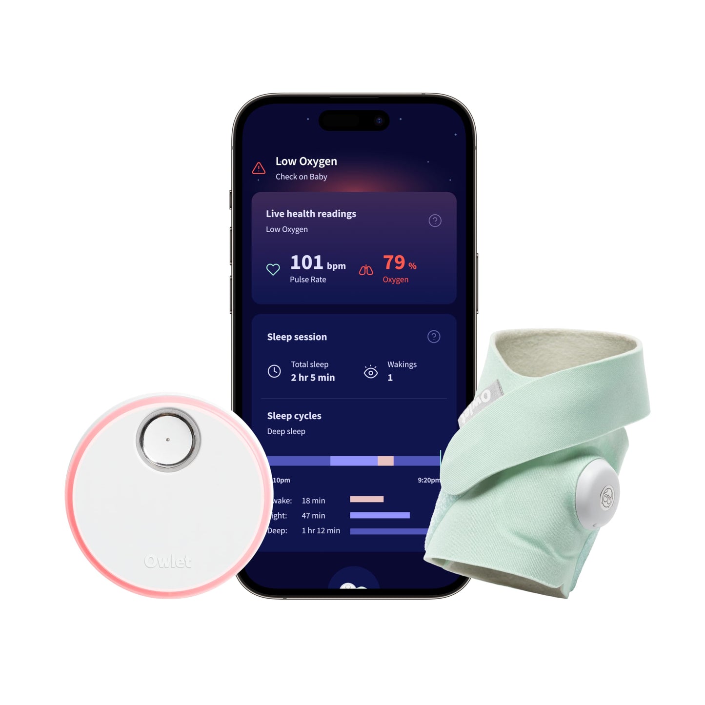 Owlet Dream Sock Smart Baby Monitor, Better Sleep for Baby & You