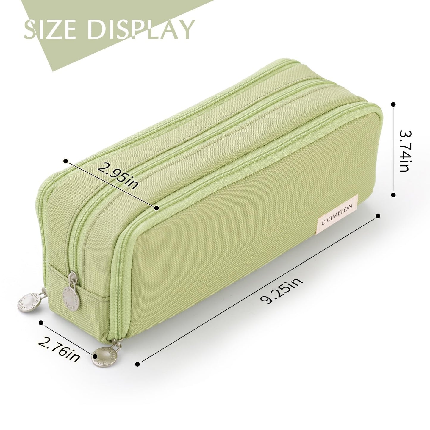 CICIMELON Large Capacity Pencil Case 3 Compartment Pouch Pen Bag for School Teen Girl Boy Men Women (Pink)
