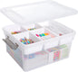 Citylife 6Qt 4Packs Clear Craft Organizers and Storage BOX, Sensory Bins