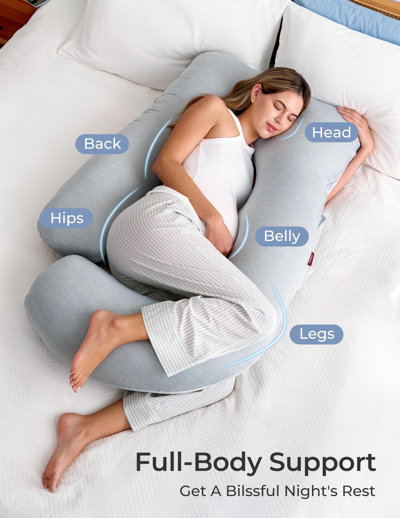 Momcozy Pregnancy Pillow for Sleeping - U Shaped Full Body Maternity Pillow