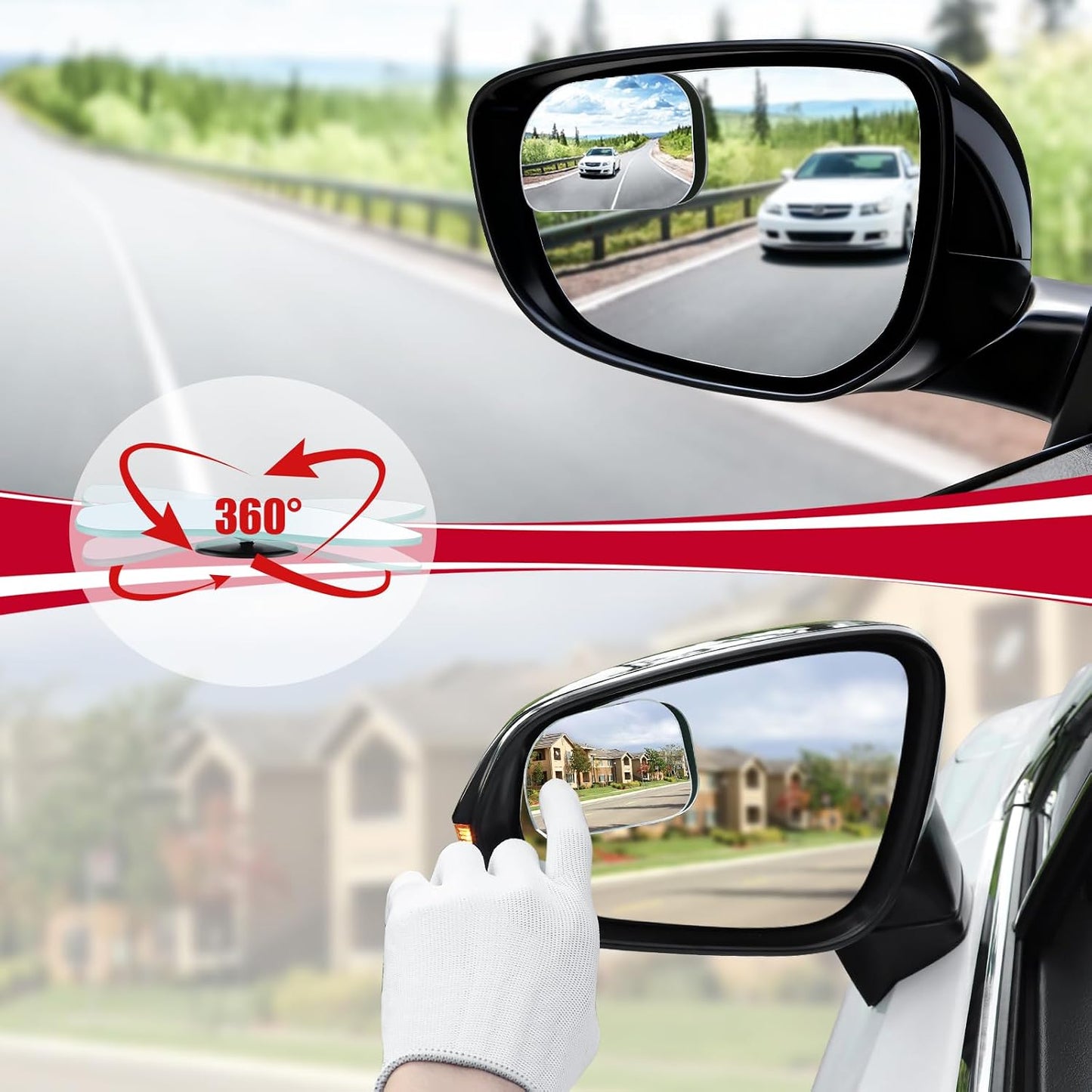 LivTee Blind Spot Car Mirror, HD Glass Frameless Convex Side Mirror Blindspot, Wide Angle Rear View Mirrors for SUVs, Trucks and RVs - Car Accessories