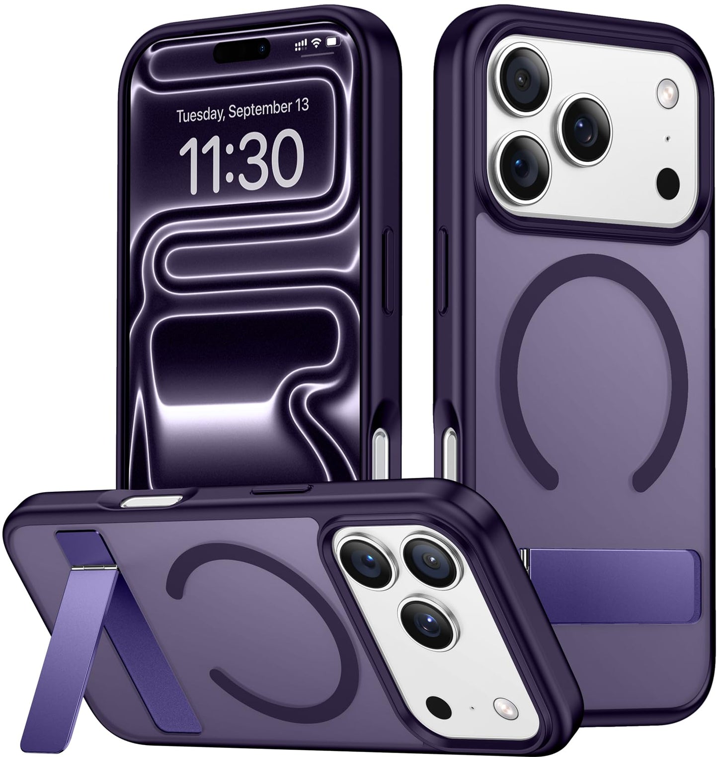 SPIDERCASE Magnetic for iPhone 17 Pro Max Case,with Kickstand,Clear
