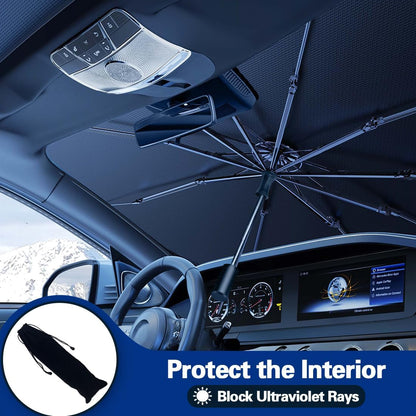 2026 Windshield Sun Shade Umbrella, Foldable Car Sunshade, 99% UV Block