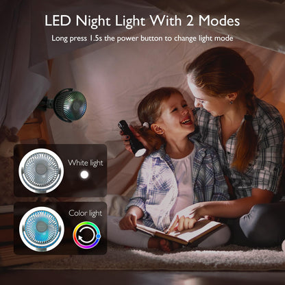 Momcozy 8000mAh Portable Stroller Fan | 27H Ultra-long Battery Life