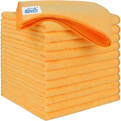 HOMEXCEL Microfiber Cleaning Cloth 12 Pack, 12.5 x 12.5 inch Microfiber Towels for Cars, Ultra Absorbent Washing Cloth, Lint Free Streak Free Cleaning Rags for Car, Kitchen, and Window (Grey)