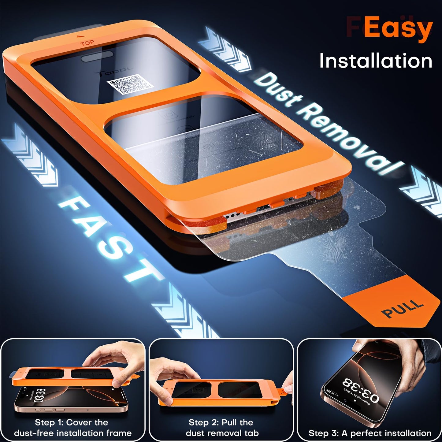 TOCOL for iPhone 17 Pro Max Screen Protector, Clear