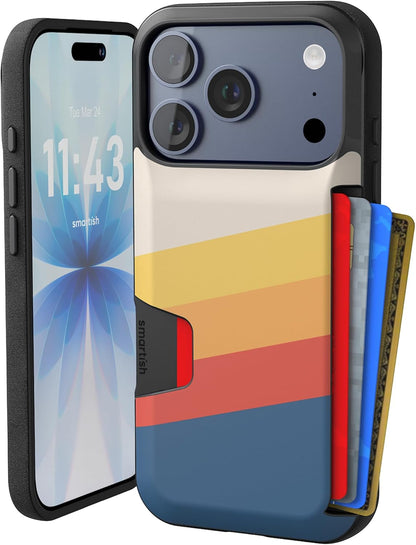 Smartish® iPhone 13 Wallet Case - Wallet Slayer Vol. 1 [Slim + Protective] Credit Card Holder - Drop Tested Hidden Credit Card Slot Cover for Apple iPhone 13 - Black Tie Affair
