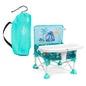 Bright Starts Pop 'N Sit Portable Booster, Indoor/Outdoor Use, Floor Seat with Feeding Tray, Teal, 6 Mos - 3 Yrs