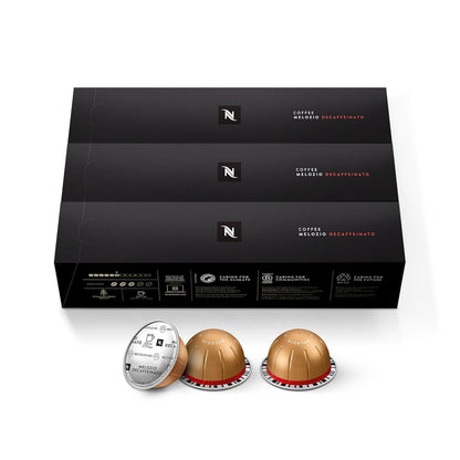 Nespresso Vertuo, Melozio Decaffeinato, 30-Count Espresso Pods