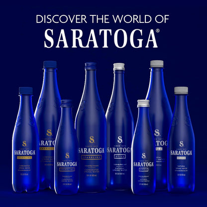 Saratoga Sparkling Water Bottles, 24-Pack – Carbonated Spring Bottled Water – Recycled PET Plastic Bottles – 16 Fl Oz