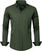 J.VER Men's Dress Shirts Solid Long Sleeve Stretch Wrinkle-Free Formal Shirt Business Casual Button Down Shirts