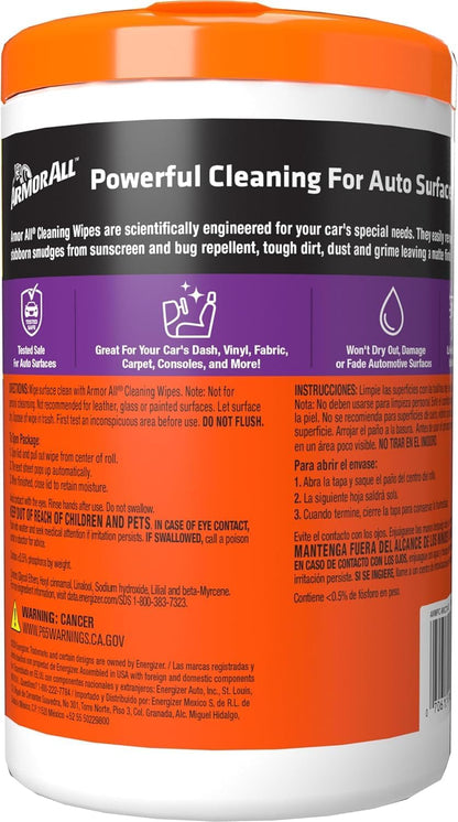 Armor All Car Interior Value Pack, 90 Count, Auto Cleaning Wipes