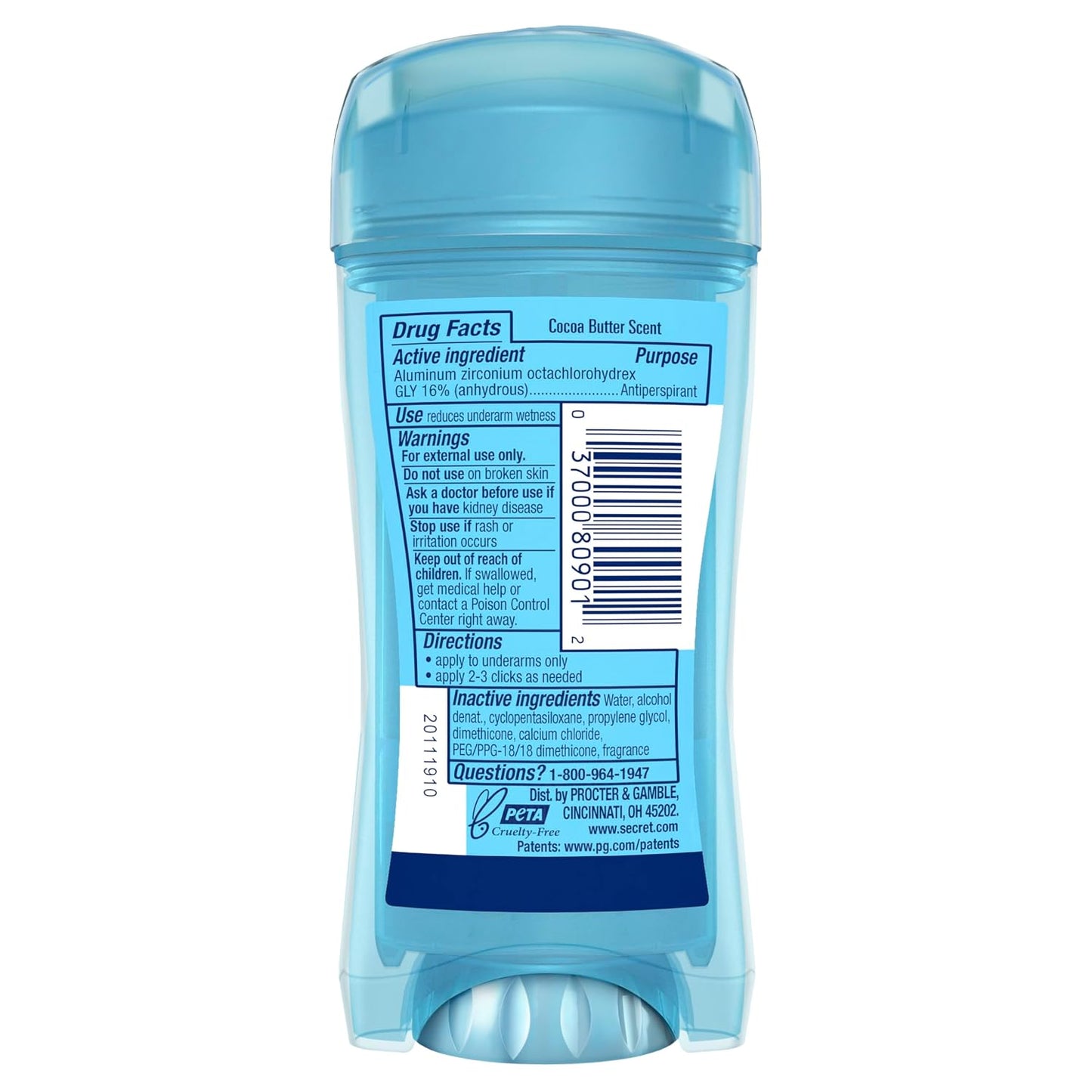 Secret Fresh Antiperspirant Deodorant for Women, 72hr Freshness on the Rocks with Pro-Hyaluronic Acid, Miami Mocktails Edition, Clear Gel, Pineapple Paradise with Pineapple & Coconut Scent, 2.6 oz