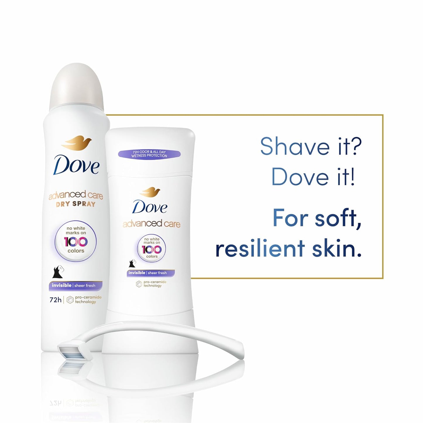 Dove Invisible Antiperspirant Dry Spray Clear Finish 3PK 3.8 oz