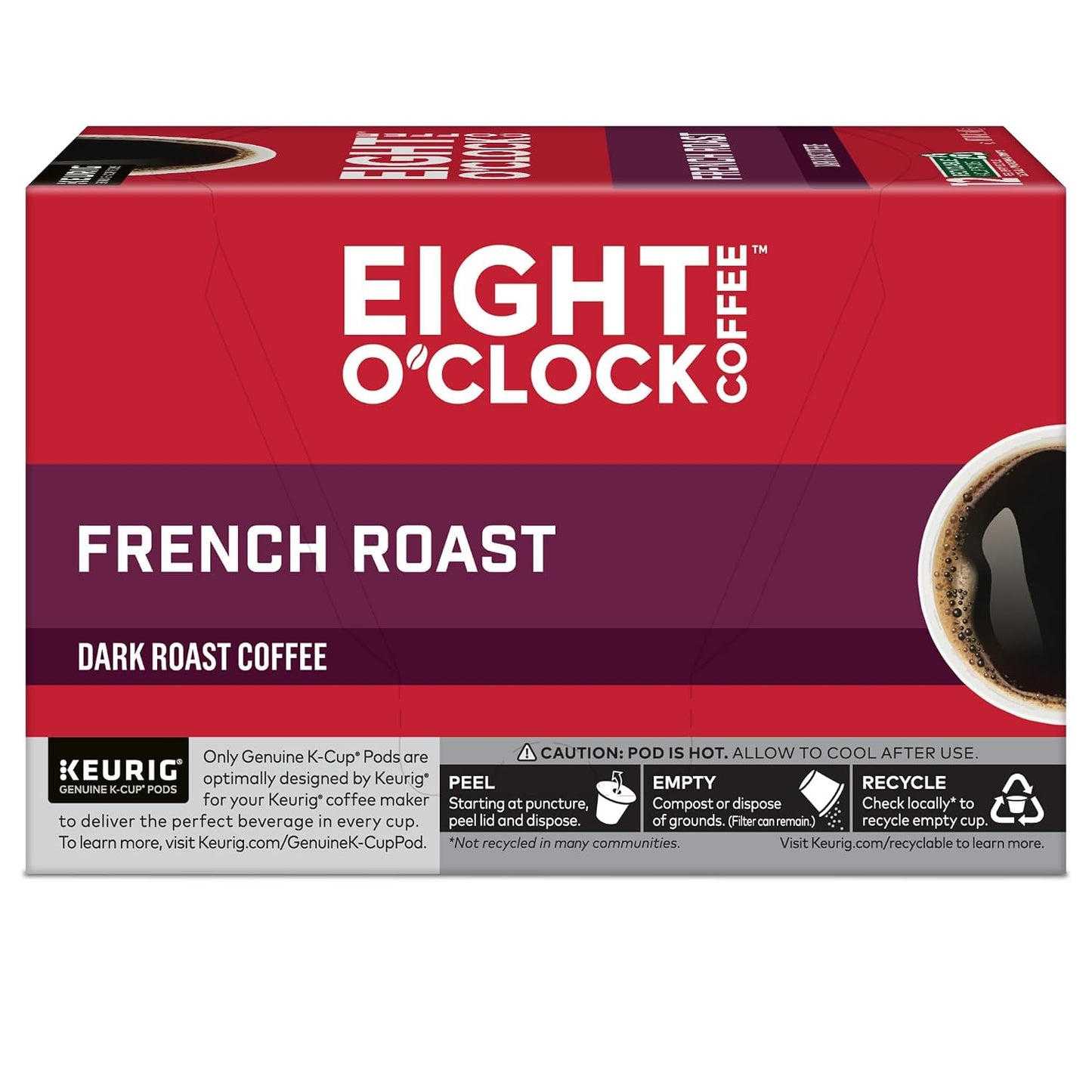 Eight O'Clock Coffee Hazelnut, Single-Serve Keurig K-Cup Pods, Flavored Medium Roast Coffee Pods, 96 Count