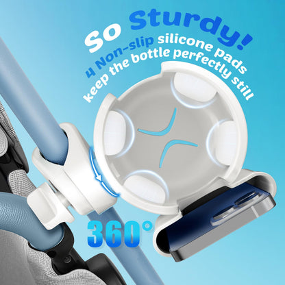 2 Pack Cup Holder for Walker: Stroller Cup Holder with Phone Holder Black