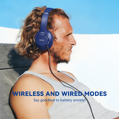 KVIDIO Bluetooth Headphones Wireless Over Ear Headsets 65H Playtime