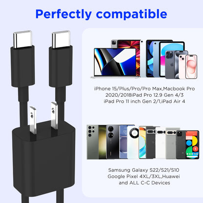 iPhone 17 16 15 Charger Fast Charging,2Pack 20W Apple iPad USB C Wall Charger Block with 6FT USB C to C Cable for iPhone 17/Pro/Pro Max/17 Air/ 16/16 Pro/16 Pro Max/15/Plus/Pro/Pro Max