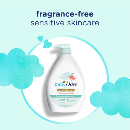 Baby Dove Care Baby Wash Fragrance-Free Moisture 1 Pack 34 oz