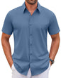 COOFANDY Men's Stretch Dress Shirts Short Sleeve Wrinkle Free Casual Button Down Shirts
